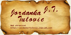 Jordanka Tulović vizit kartica